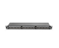 LANBERG Patch Panel 24 Port 1U Kat.6 czarny ekranowany PPS6-1024-B - 457381 - zdjęcie 1